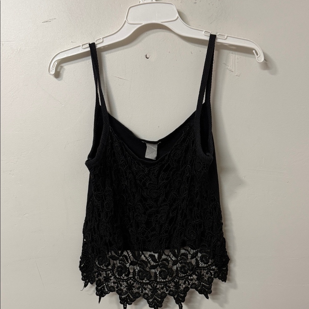 Black Lace Tank Top 90’s Y2K